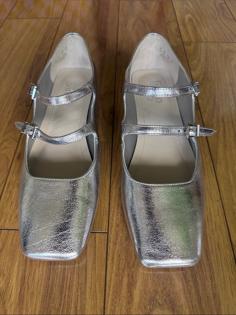 Franco Sarto “Tesoro” - Metallic/Silver Mary Jane Flats - Size 9